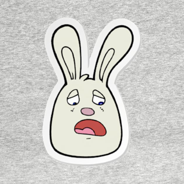 The Rabbit Simon Sticker by MoGaballah